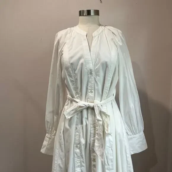 Free People White Charlie Belted Shirtdress Size XS - Picture 5 of 14